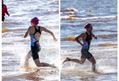 Emilia Vargas y Luna Román se tiran al Paraná.