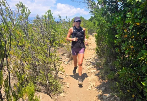 Una mendocina entrenando en Bariloche.
