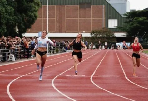 100 m femeninos Torneo Día de la Memoria. Foto: Estudio Juche.