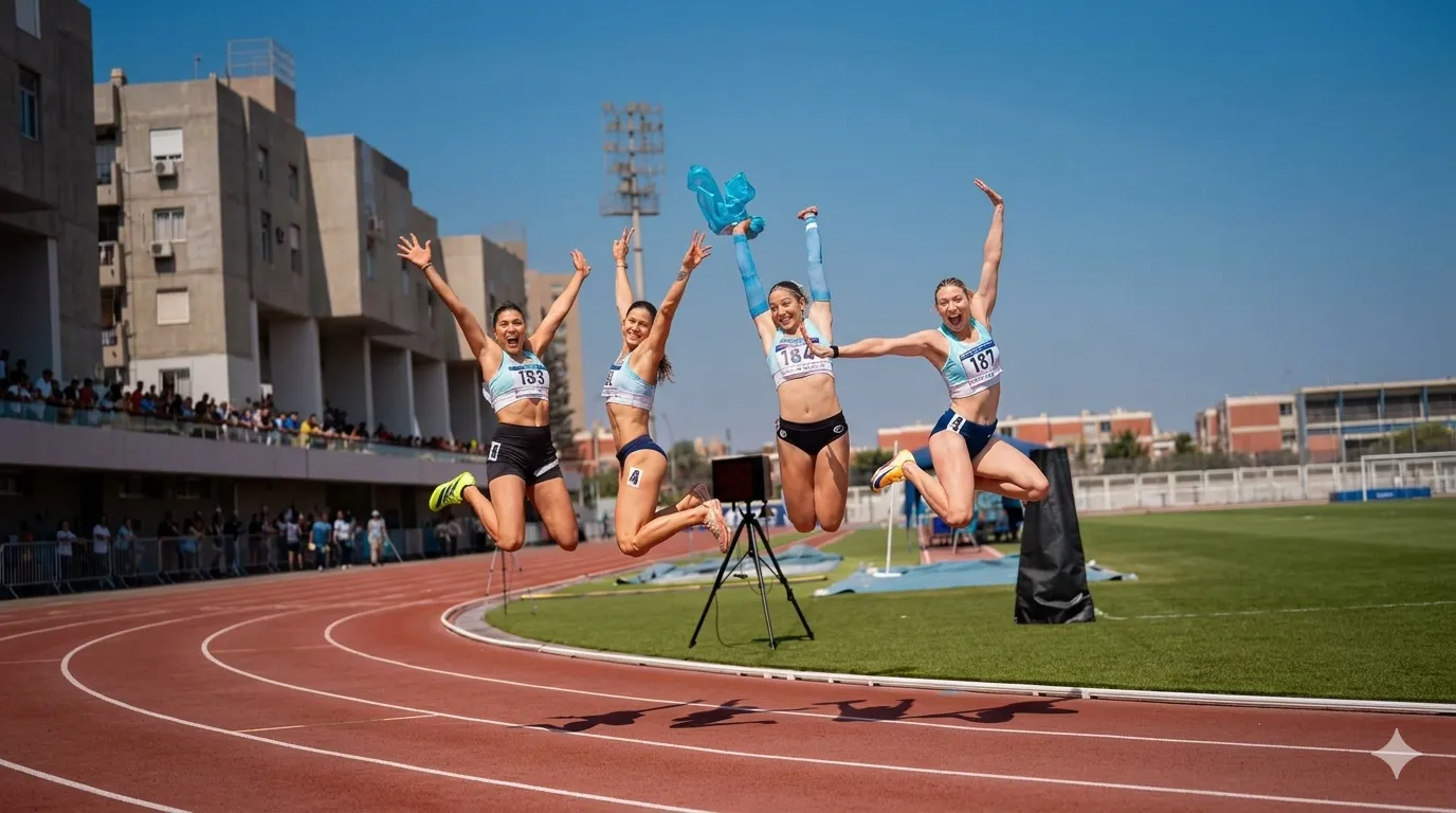 Posta femenina 4x100 que participó en el Iberoamericano Lima 2026.